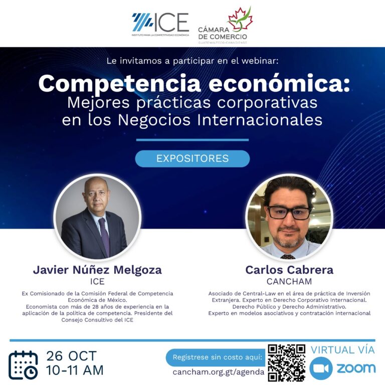 Webinar:  “Competencia económica: Mejores prácticas corporativas en los Negocios Internacionales”